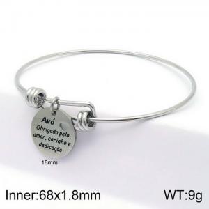European and American round brand English pendant adjustable titanium steel women's bracelet - KB132909-ZC