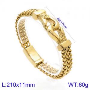 Stainless Steel Gold-plating Bracelet - KB134517-BDJX