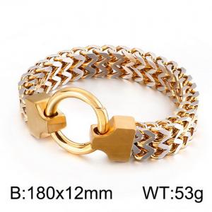 Stainless Steel Gold-plating Bracelet - KB134772-KFC