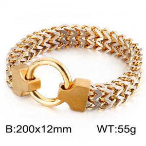 Stainless Steel Gold-plating Bracelet - KB134777-KFC