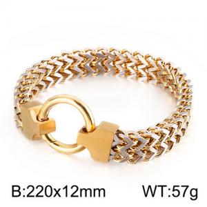 Stainless Steel Gold-plating Bracelet - KB134781-KFC