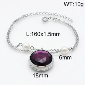 Stainless Steel Stone Bracelet - KB135635-Z