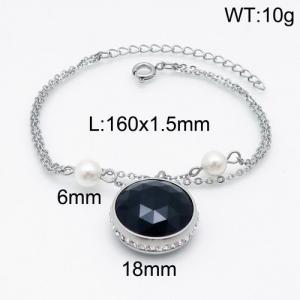 Stainless Steel Stone Bracelet - KB135637-Z