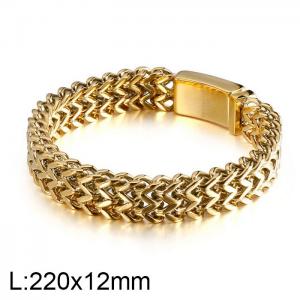 Stainless Steel Gold-plating Bracelet - KB135745-D