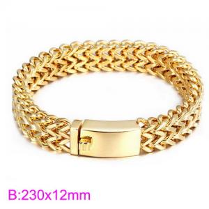 Stainless Steel Gold-plating Bracelet - KB135746-D