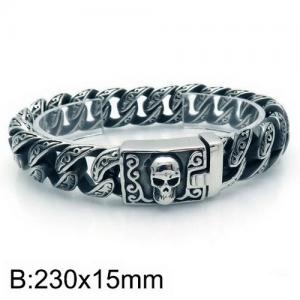 Stainless Skull Bracelet - KB135874-BD