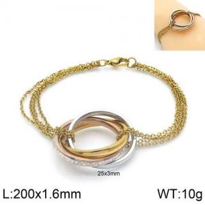 Stainless Steel Gold-plating Bracelet - KB136028-Z