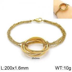 Stainless Steel Gold-plating Bracelet - KB136029-Z