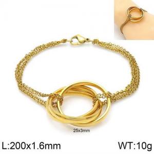 Stainless Steel Gold-plating Bracelet - KB136032-Z