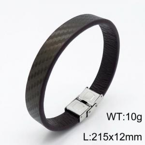 Stainless Steel Leather Bracelet - KB136167-QM