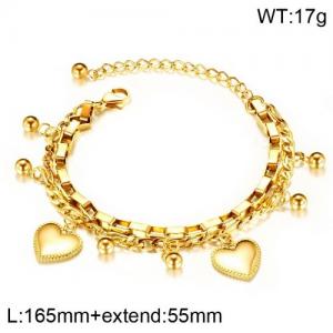 Stainless Steel Gold-plating Bracelet - KB136340-WGTY