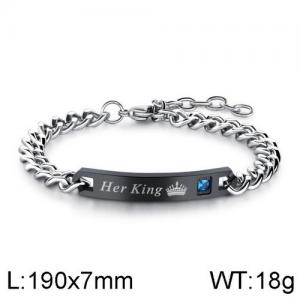 Stainless Steel Black-plating Bracelet - KB136404-WGTY