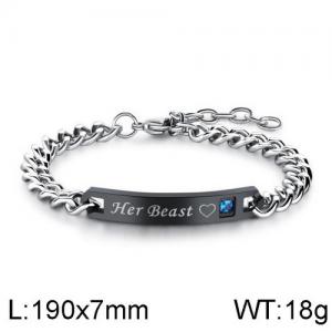 Stainless Steel Black-plating Bracelet - KB136407-WGTY