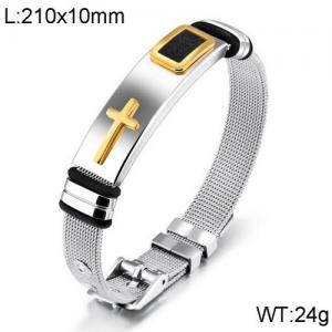 Stainless Steel Gold-plating Bracelet - KB136410-WGTY