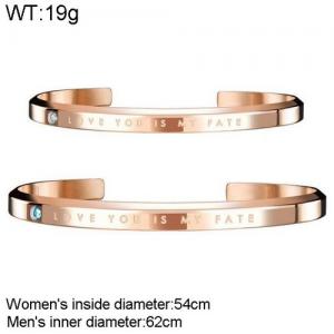 Stainless Steel Lover Bangles - KB136430-WGTY