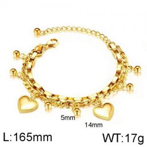 Stainless Steel Gold-plating Bracelet - KB136449-WGTY