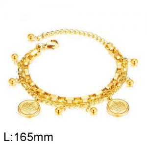 Stainless Steel Gold-plating Bracelet - KB136451-WGTY