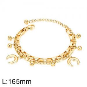 Stainless Steel Gold-plating Bracelet - KB136452-WGTY