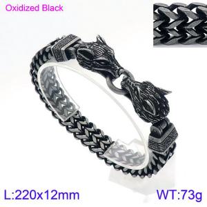 Stainless Steel Oxidized Black Bracelet - KB136590-BDJX