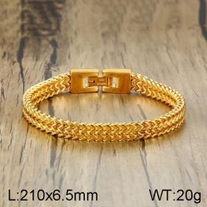 Stainless Steel Gold-plating Bracelet - KB136753-WGSF