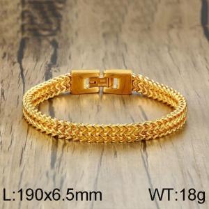 Stainless Steel Gold-plating Bracelet - KB136754-WGSF