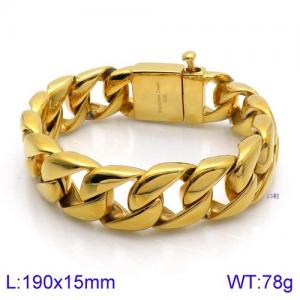 Stainless Steel Gold-plating Bracelet - KB137061-BD