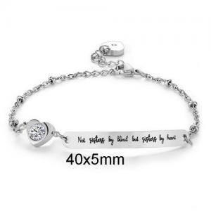 Stainless Steel Stone Bracelet - KB137277-WGLA