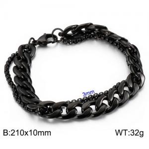 Stainless Steel Black-plating Bracelet - KB137332-Z