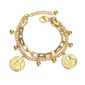 Stainless Steel Gold-plating Bracelet - KB137838-WGHF