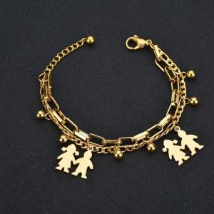 Stainless Steel Gold-plating Bracelet - KB137841-WGHF