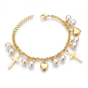 Stainless Steel Gold-plating Bracelet - KB137843-WGHF