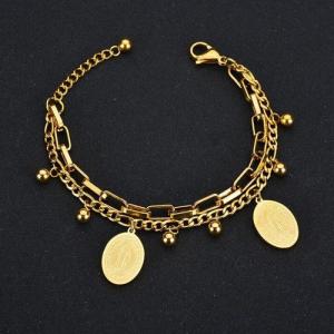 Stainless Steel Gold-plating Bracelet - KB137844-WGHF