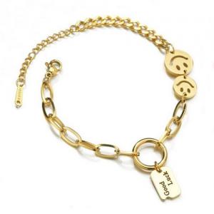 Stainless Steel Gold-plating Bracelet - KB137856-WGHF