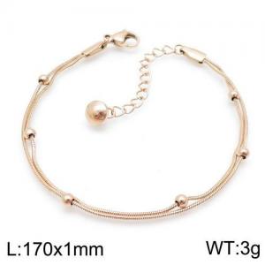 Stainless Steel Rose Gold-plating Bracelet - KB137981-HM