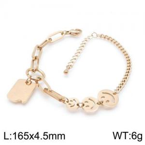 Stainless Steel Rose Gold-plating Bracelet - KB137987-HM