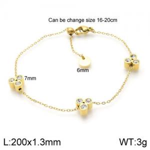 Stainless Steel Stone Bracelet - KB138265-GC