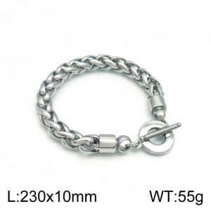 Punk Basket Chain Stainless Steel Fashion Jewelry Keel Chain OT Lock Bracelet Men - KB138353-Z
