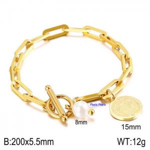 Stainless Steel Gold-plating Bracelet - KB138412-Z