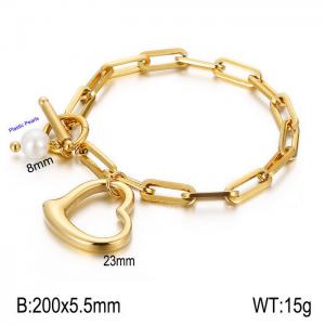 Stainless Steel Gold-plating Bracelet - KB138418-Z