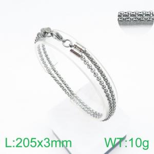 Punk Men Jewelry Double Chains Stainless Steel Bracelets Gift Bangles - KB138437-Z