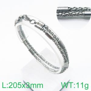 Punk Fashion Double Chains Stainless Steel Bracelets Bangles Men Jewelry - KB138440-Z