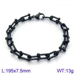 Stainless Steel Black-plating Bracelet - KB138706-KFC