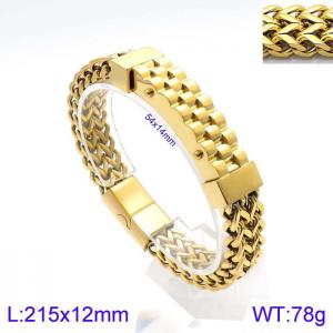 Stainless Steel Gold-plating Bracelet - KB138766-KFC