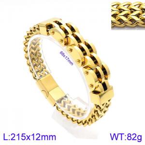 Stainless Steel Gold-plating Bracelet - KB138791-KFC