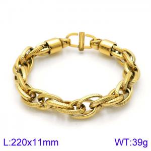 Stainless Steel Gold-plating Bracelet - KB138802-KFC