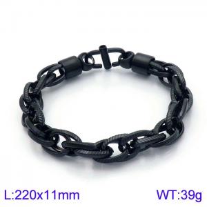 Stainless Steel Black-plating Bracelet - KB138804-KFC