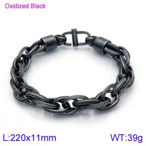 Stainless Steel Oxidized Black Bracelet - KB138805-KFC