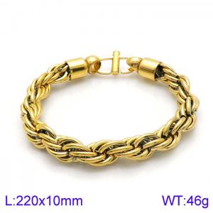 Stainless Steel Gold-plating Bracelet - KB138807-KFC