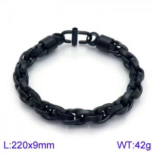 Stainless Steel Black-plating Bracelet - KB138814-KFC