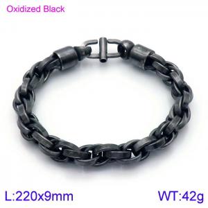 Stainless Steel Oxidized Black Bracelet - KB138815-KFC